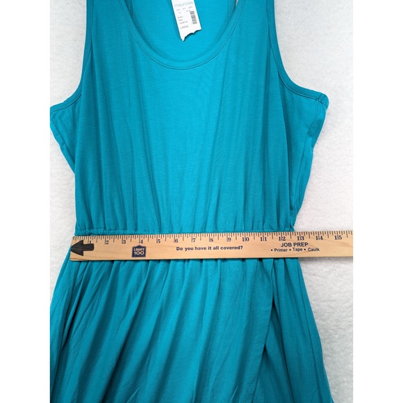 Maurices Turquoise Blue Sleeveless Maxi Dress Wrap Skirt Elastic Waist Size L - Picture 5 of 8
